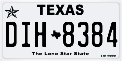 TX license plate DIH8384