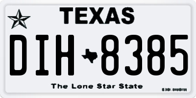 TX license plate DIH8385