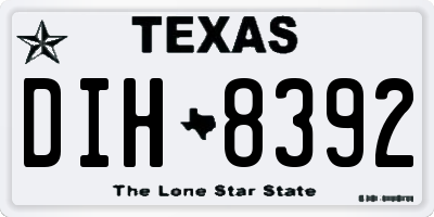 TX license plate DIH8392