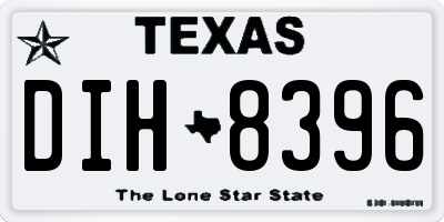 TX license plate DIH8396