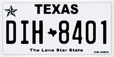 TX license plate DIH8401