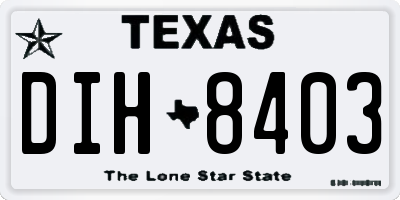 TX license plate DIH8403