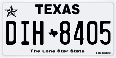TX license plate DIH8405