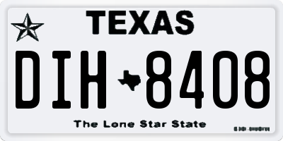 TX license plate DIH8408