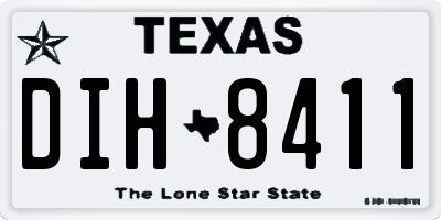 TX license plate DIH8411