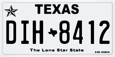 TX license plate DIH8412