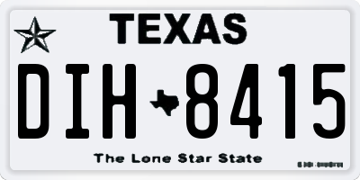TX license plate DIH8415