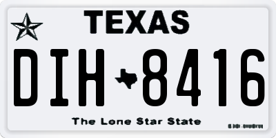 TX license plate DIH8416