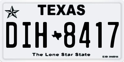 TX license plate DIH8417