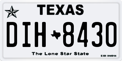 TX license plate DIH8430