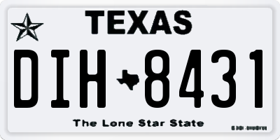 TX license plate DIH8431
