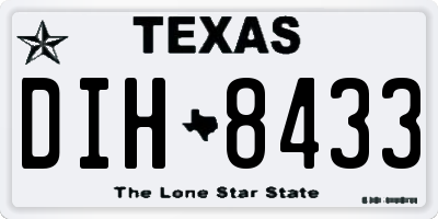 TX license plate DIH8433