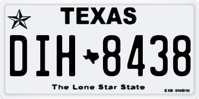 TX license plate DIH8438