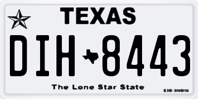 TX license plate DIH8443