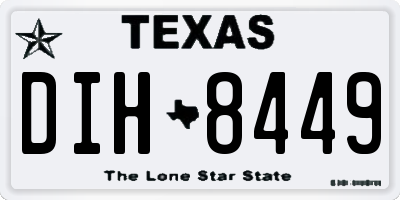 TX license plate DIH8449