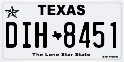 TX license plate DIH8451
