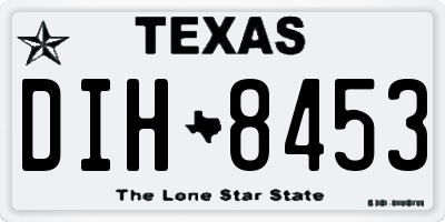 TX license plate DIH8453