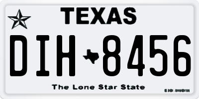 TX license plate DIH8456