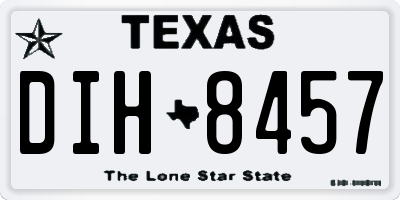 TX license plate DIH8457
