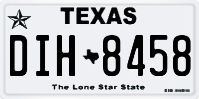 TX license plate DIH8458