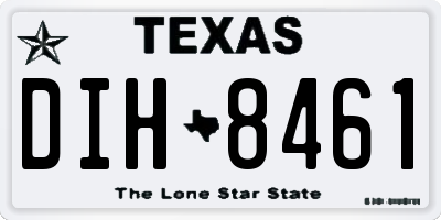 TX license plate DIH8461