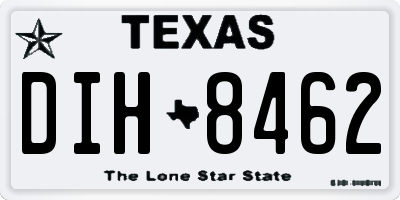 TX license plate DIH8462