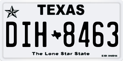 TX license plate DIH8463
