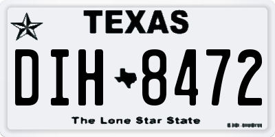TX license plate DIH8472