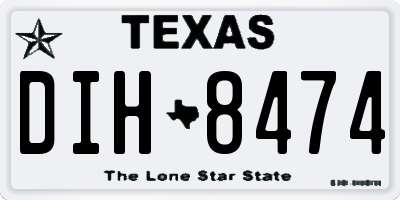 TX license plate DIH8474