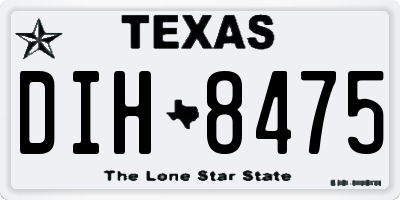 TX license plate DIH8475