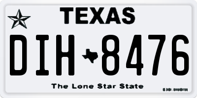 TX license plate DIH8476