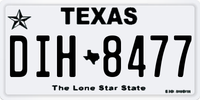 TX license plate DIH8477
