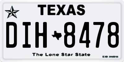 TX license plate DIH8478