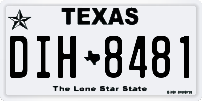 TX license plate DIH8481