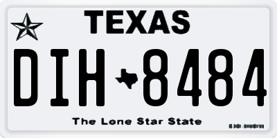 TX license plate DIH8484