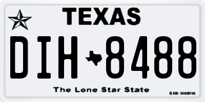 TX license plate DIH8488