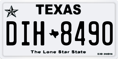 TX license plate DIH8490
