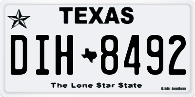 TX license plate DIH8492