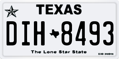 TX license plate DIH8493