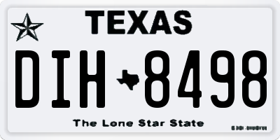 TX license plate DIH8498