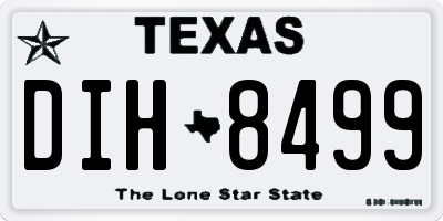 TX license plate DIH8499