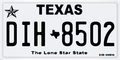 TX license plate DIH8502