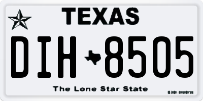 TX license plate DIH8505