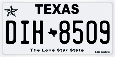 TX license plate DIH8509
