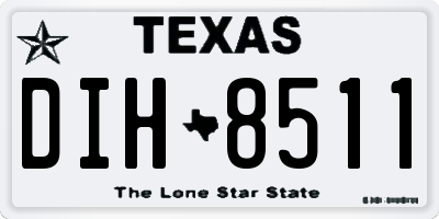 TX license plate DIH8511