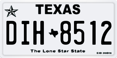 TX license plate DIH8512