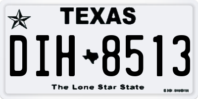 TX license plate DIH8513