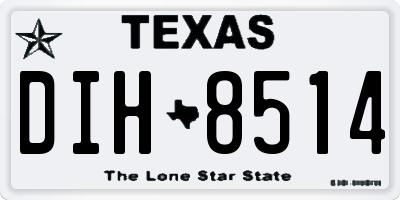 TX license plate DIH8514