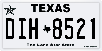 TX license plate DIH8521