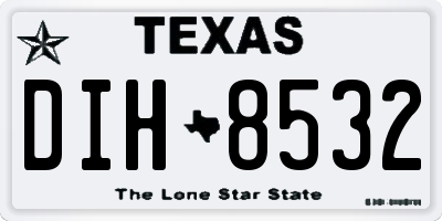 TX license plate DIH8532